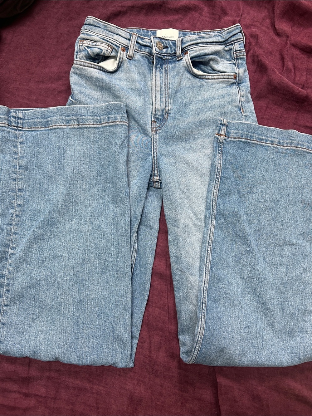 Reformation denim 26 long wide leg